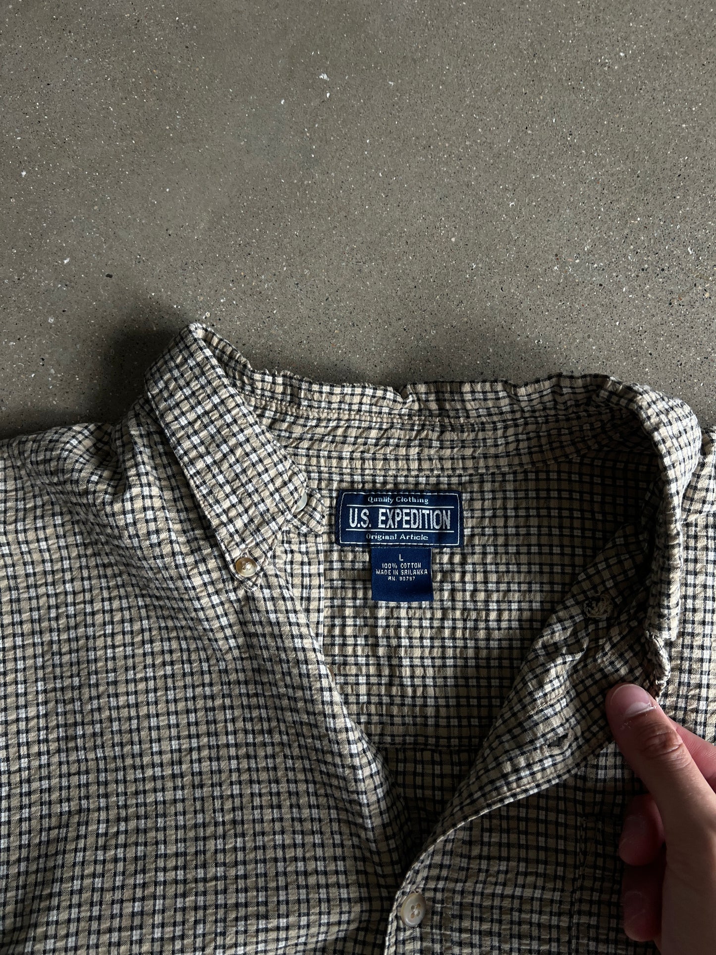 Vintage Dust Tan Button Down - L