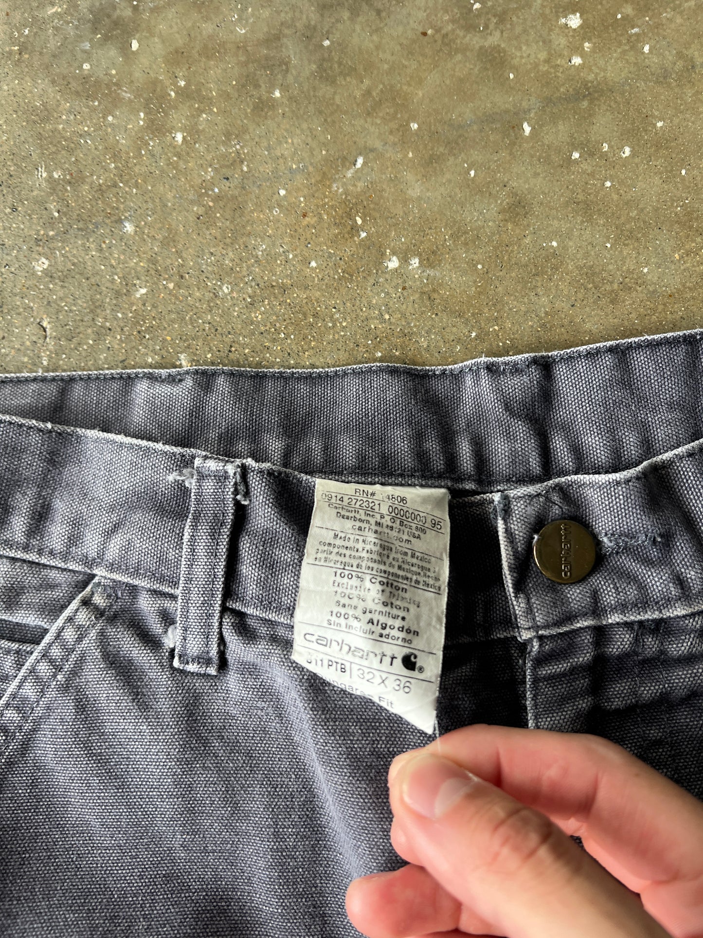 Vintage Faded Grey Carhartt Carpenter Pants - 32
