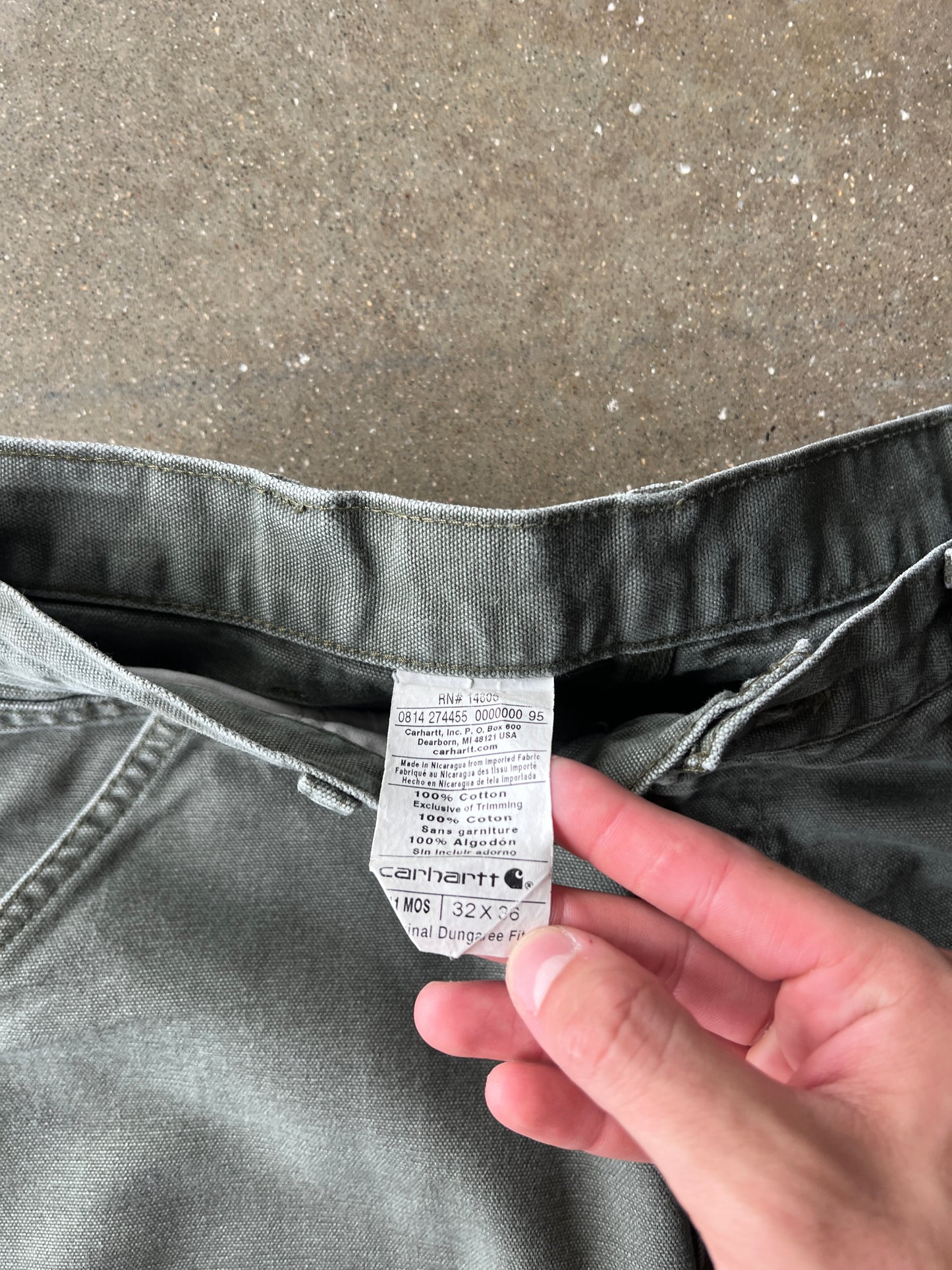 Vintage Moss Green Carhartt Carpenter Pants - 32