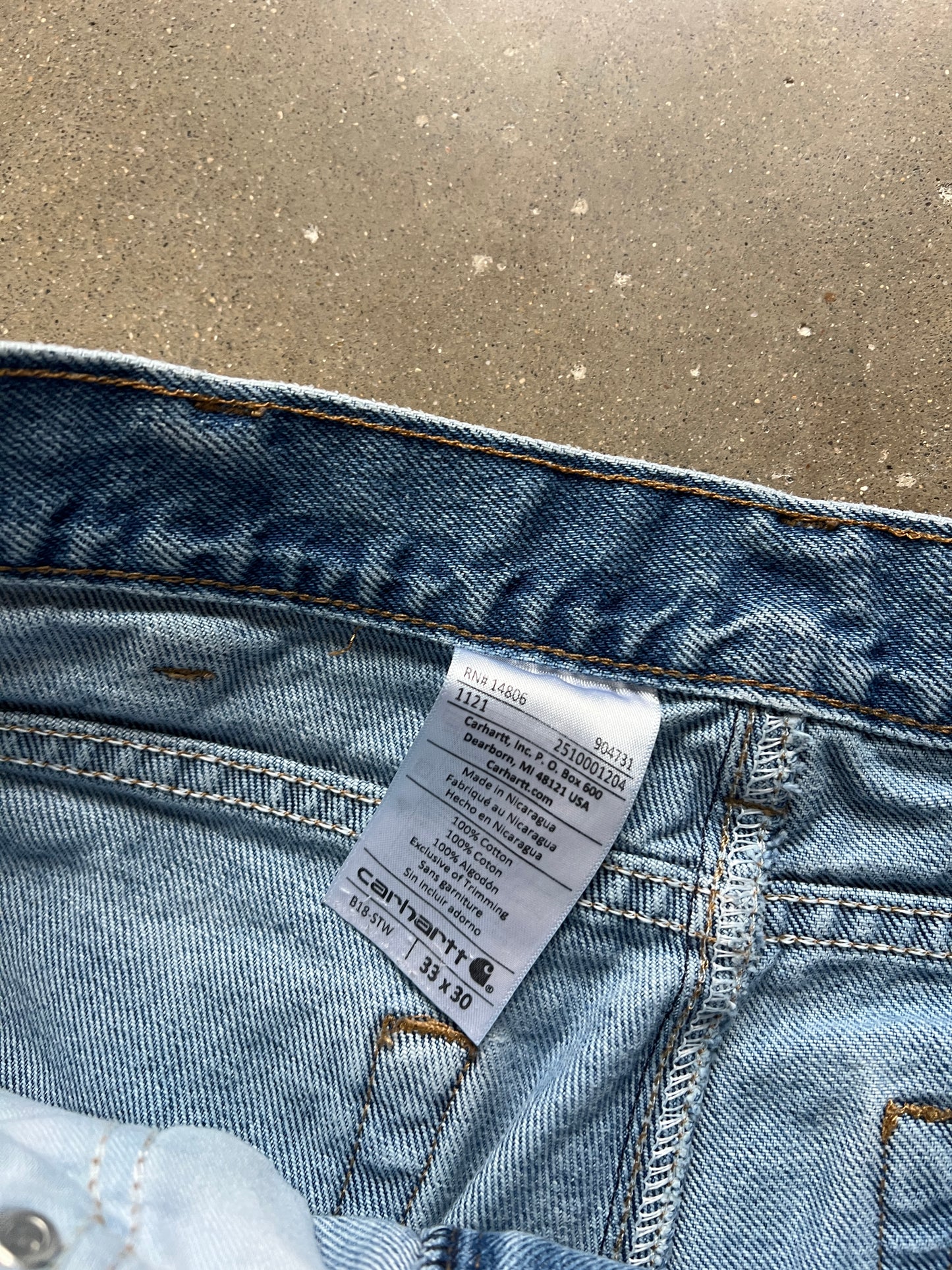 Vintage Faded Blue Carhartt Pants - 33
