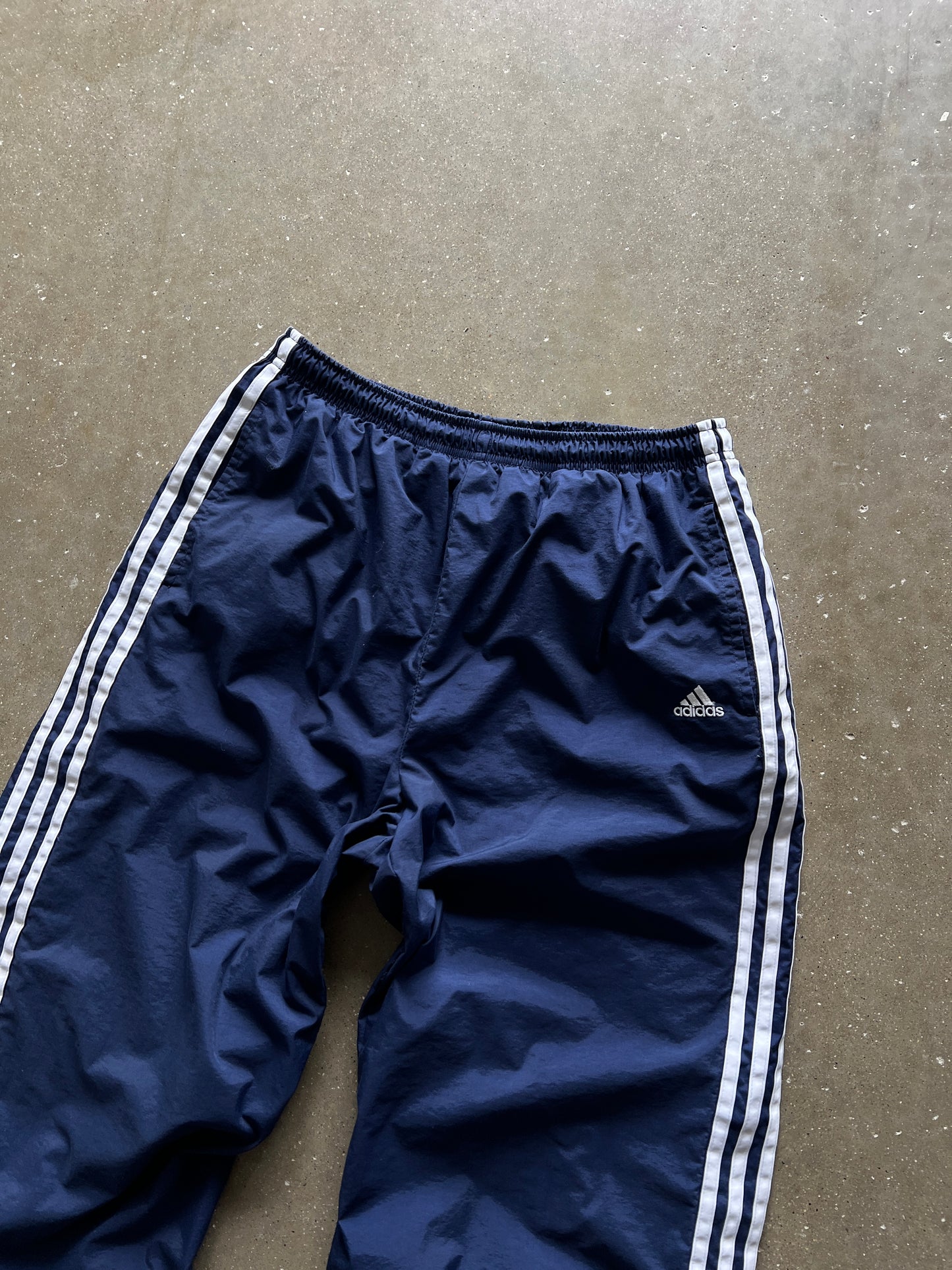 Vintage Navy Blue Adidas Track Pants - L