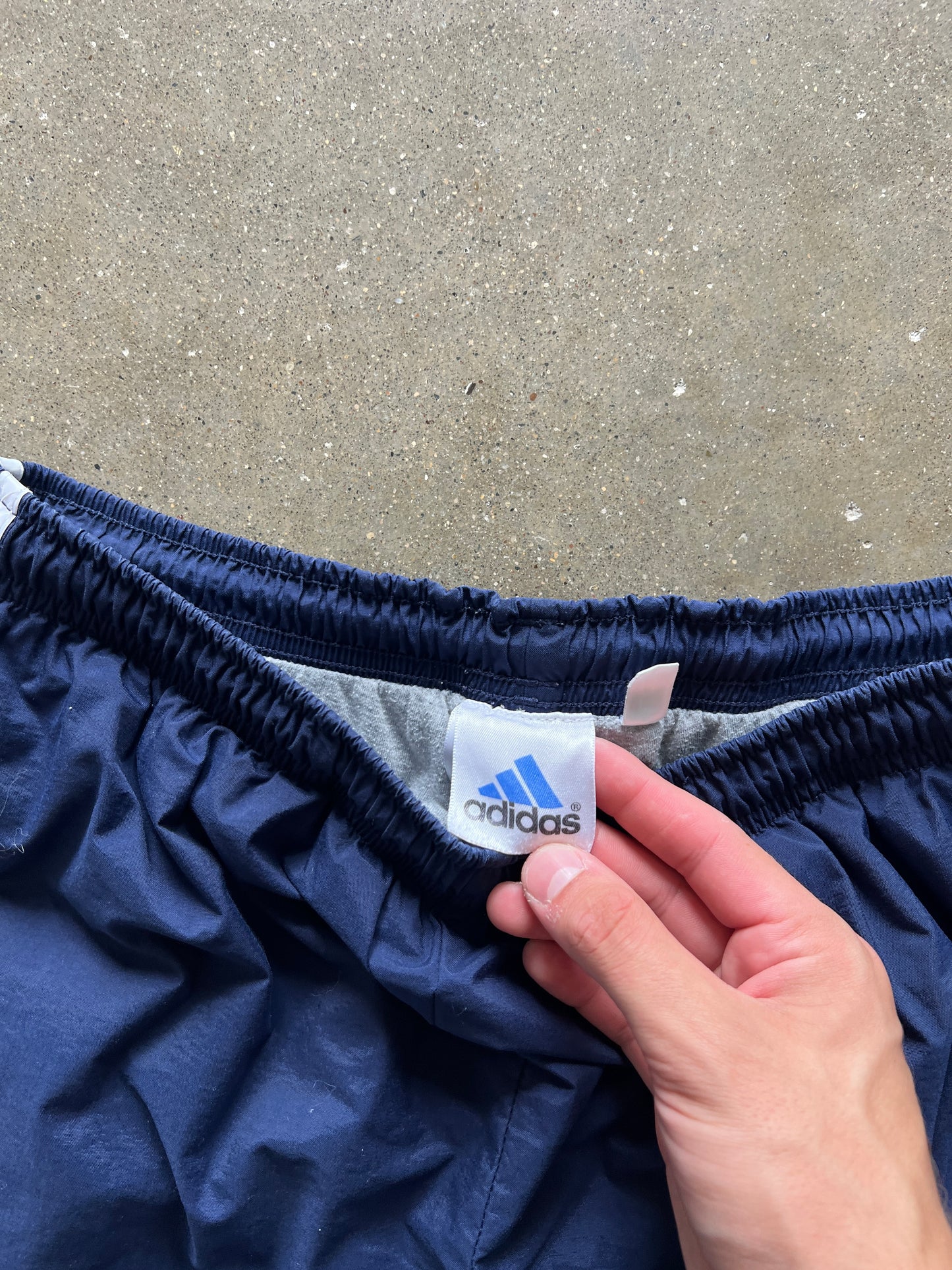 Vintage Navy Blue Adidas Track Pants - L