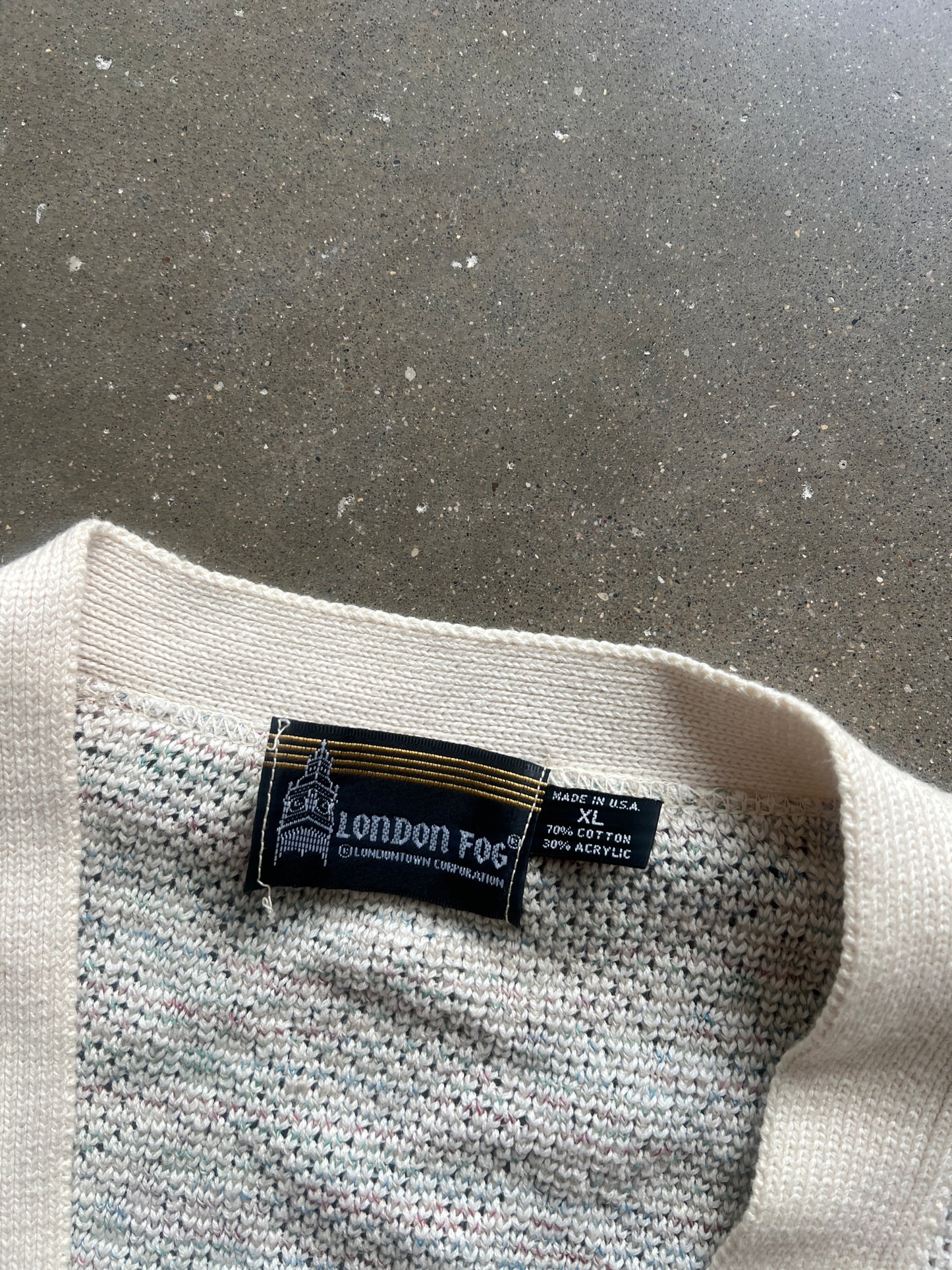 Vintage Cream White London Fog Cardigan - XL