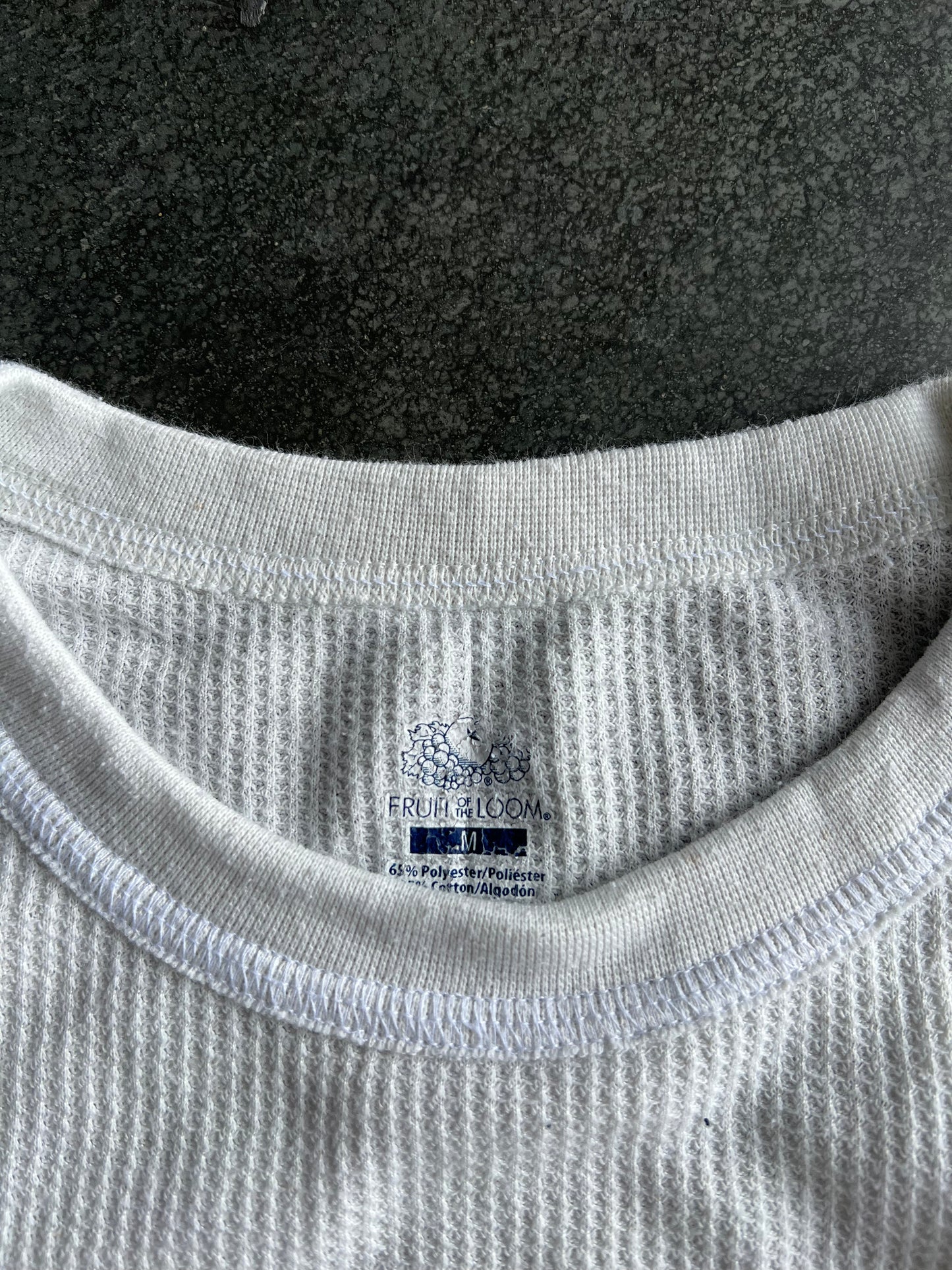 Vintage White Fruit of The Loom Thermal - M