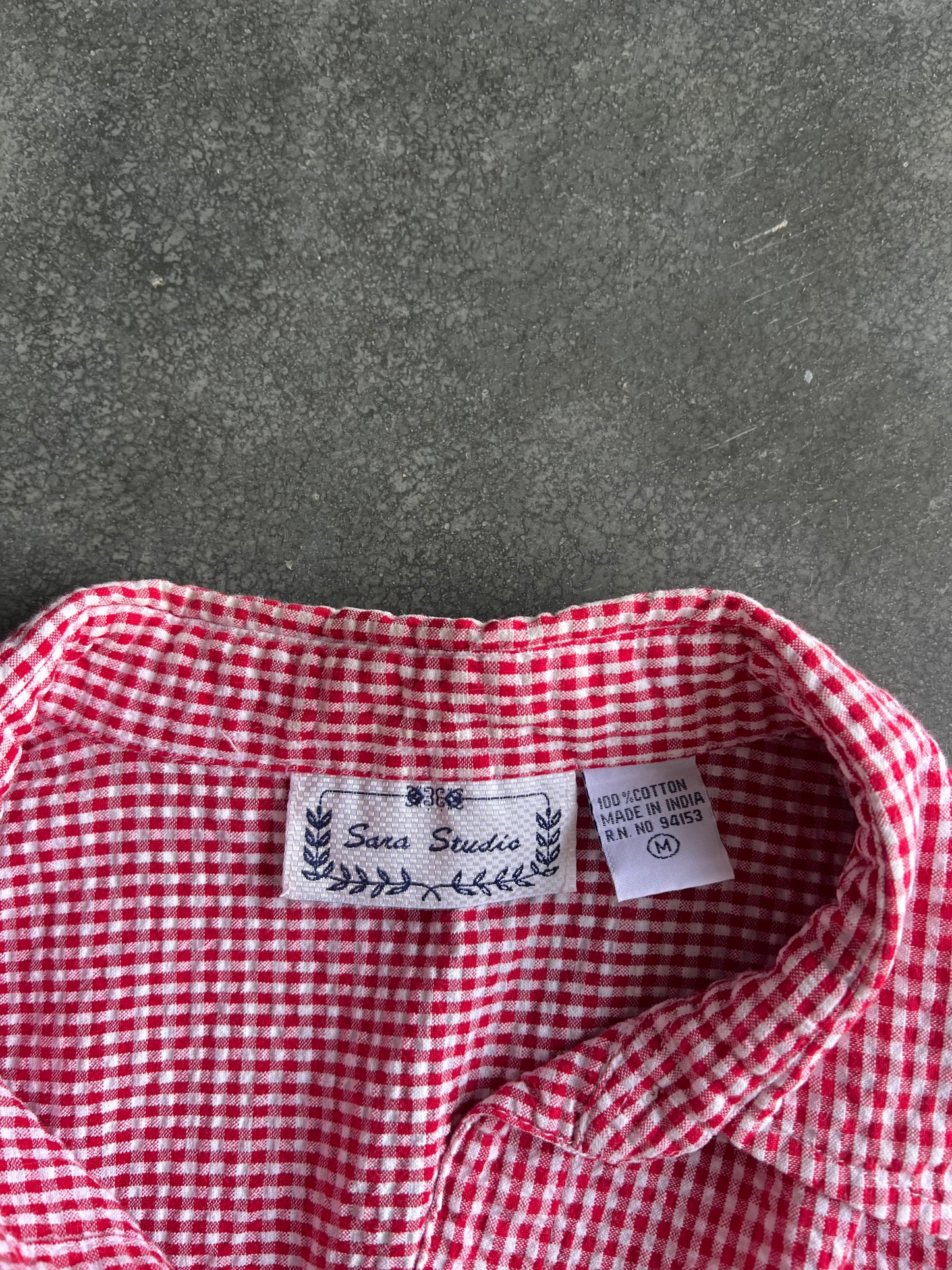 Vintage Cherry Red Button Up Shirt - XS