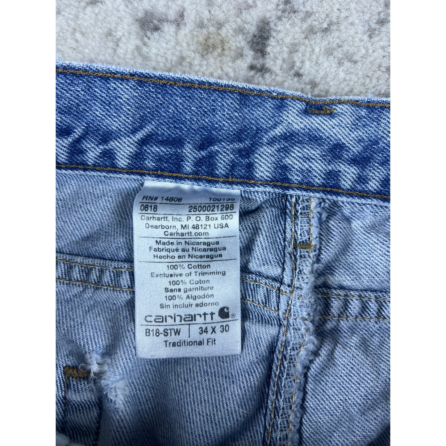 Vintage Carhartt Denim Blue Jeans - 34