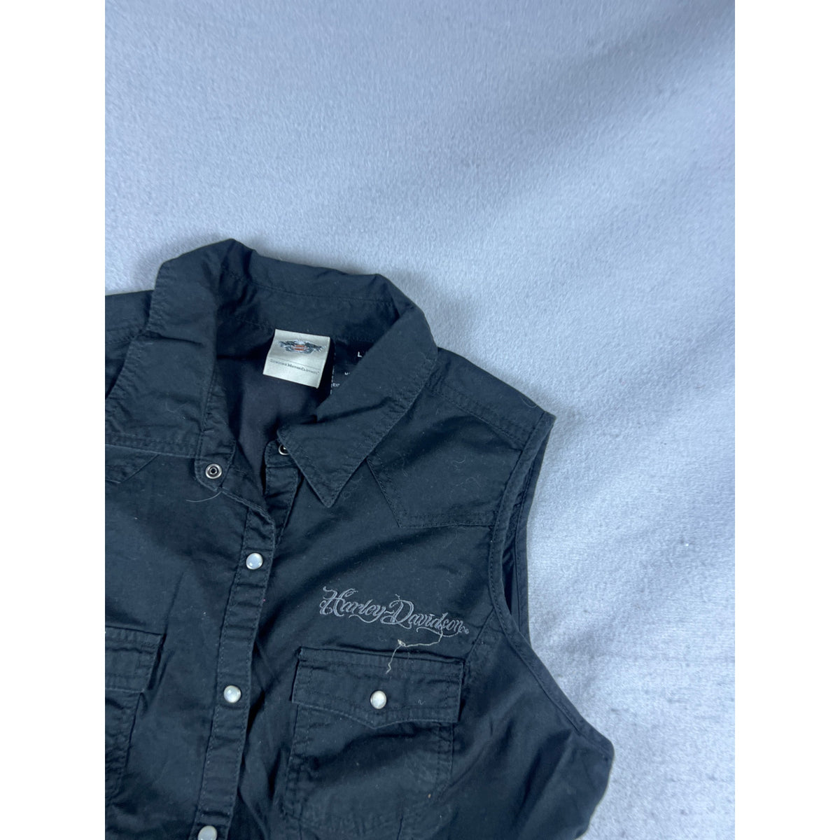 Harley-Davidson Biker Grunge Shirt Womens - L