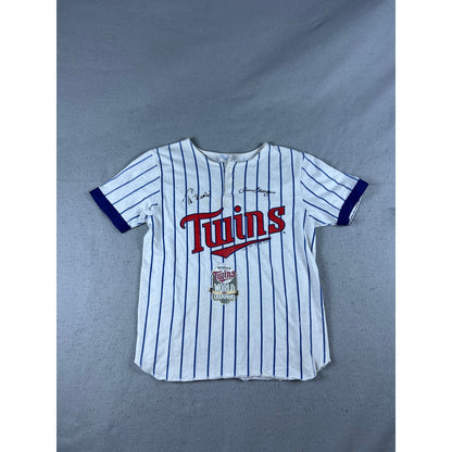 Vintage Minnesota Twins 1987 World Champions Shirt Youth 14-16 Autographs