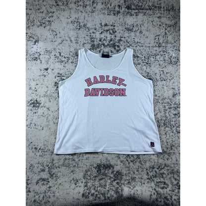 Vintage White Harley Davidson Tank Top Shirt - XL