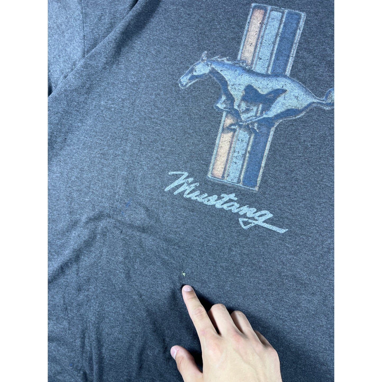 Vintage Grey Mustang Graphic T Shirt - XXL