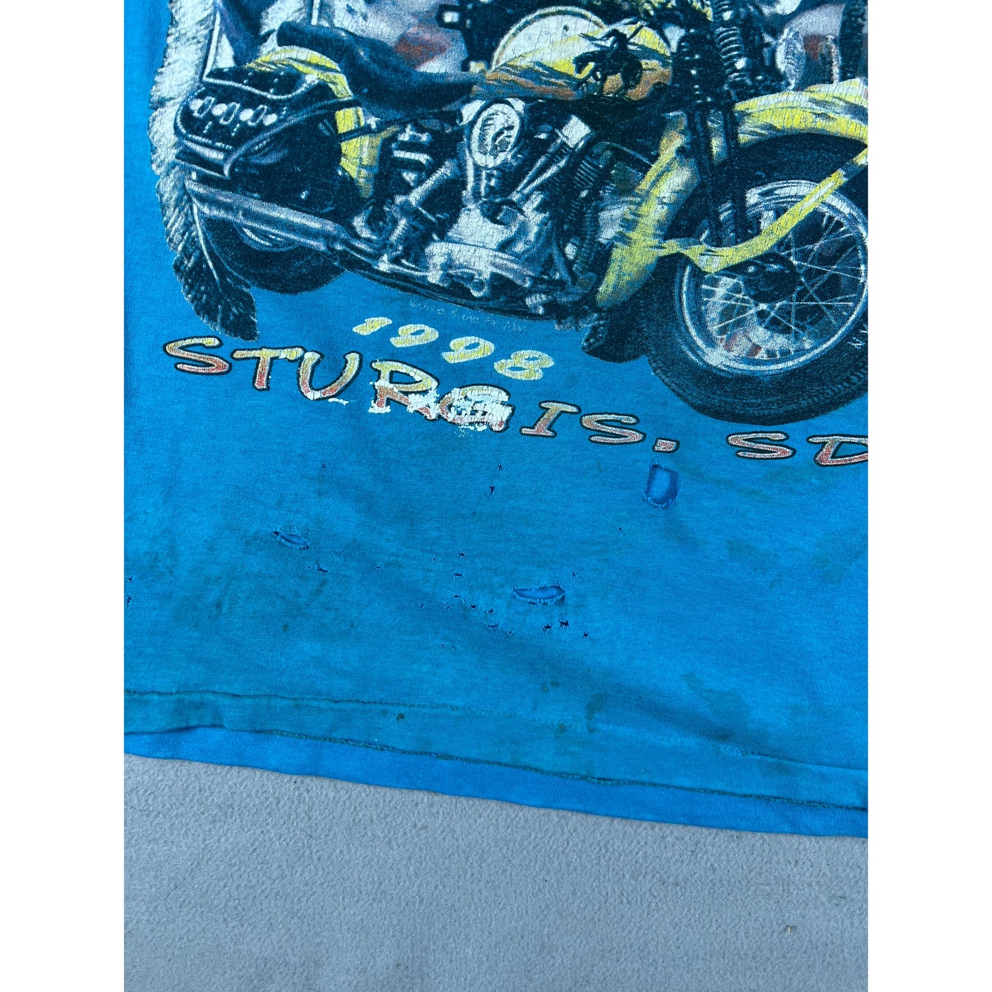 Vintage Blue Harley Davidson Biker Shirt - XL