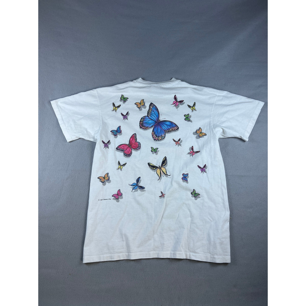 Vintage 1996 Human-i-Tees Butterfly T-Shirt - L