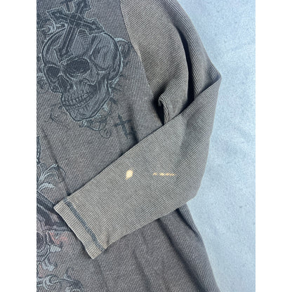 Faded Glory Skulls Cross Thermal Shirt - M