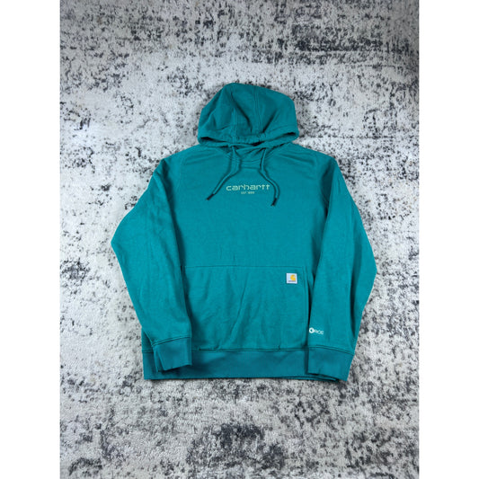 Teal Blue Carhartt Force Hoodie Womens - L
