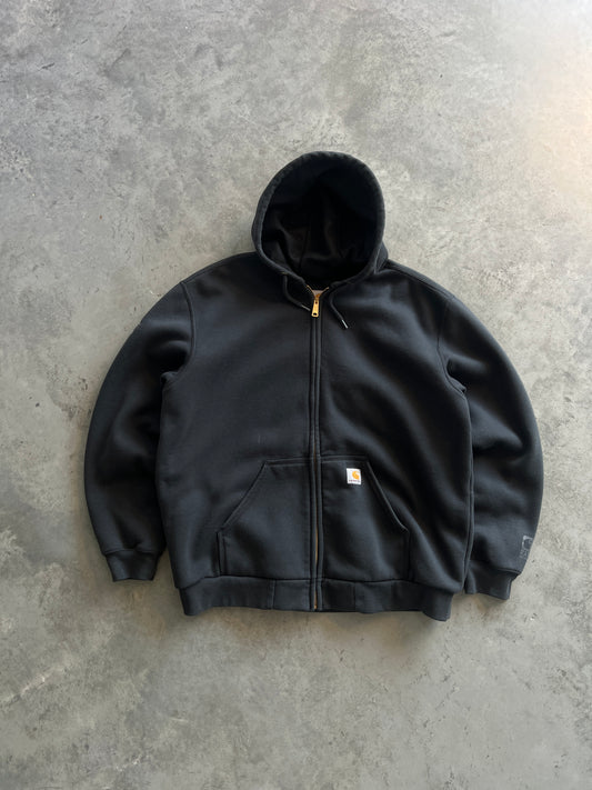 Vintage Black Carhartt Zip Up Hoodie - L