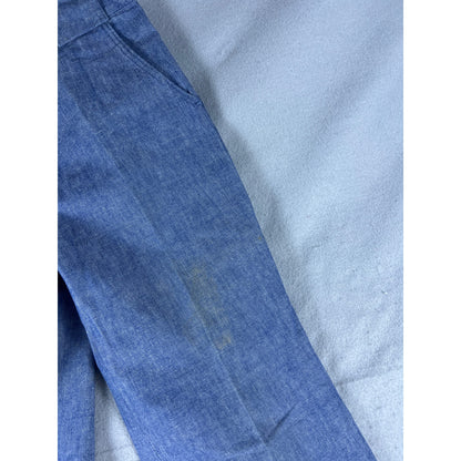 Vintage 70s Bell Bottom Chambray Flare Pants Womens - 24x32