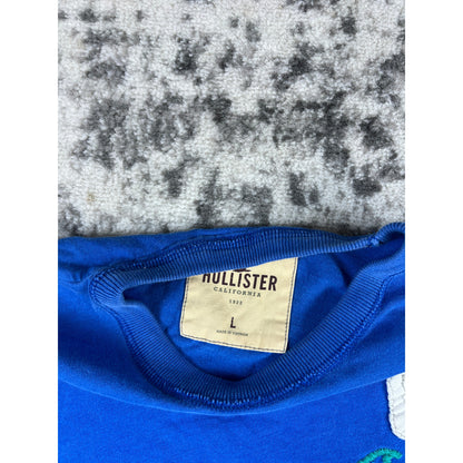 Y2k Hollister Co Blue Embroidered T-shirt - L