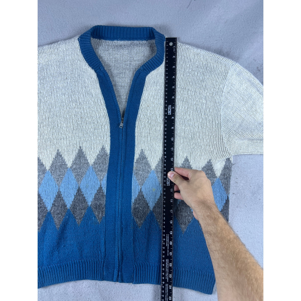 Vintage Brent Argyle Diamond Cardigan - S