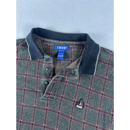 IZOD Windowpane Polo Shirt - L