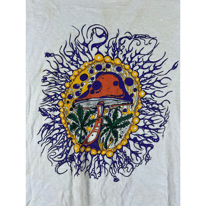 Vintage Mushroom Tree Graphic T-Shirt Mens XL Psychedelic Nature Art Tee