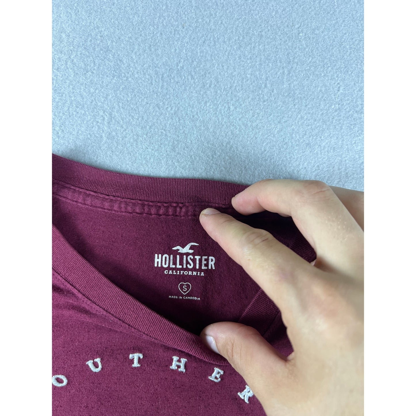 Hollister Spellout Logo T-Shirt - S