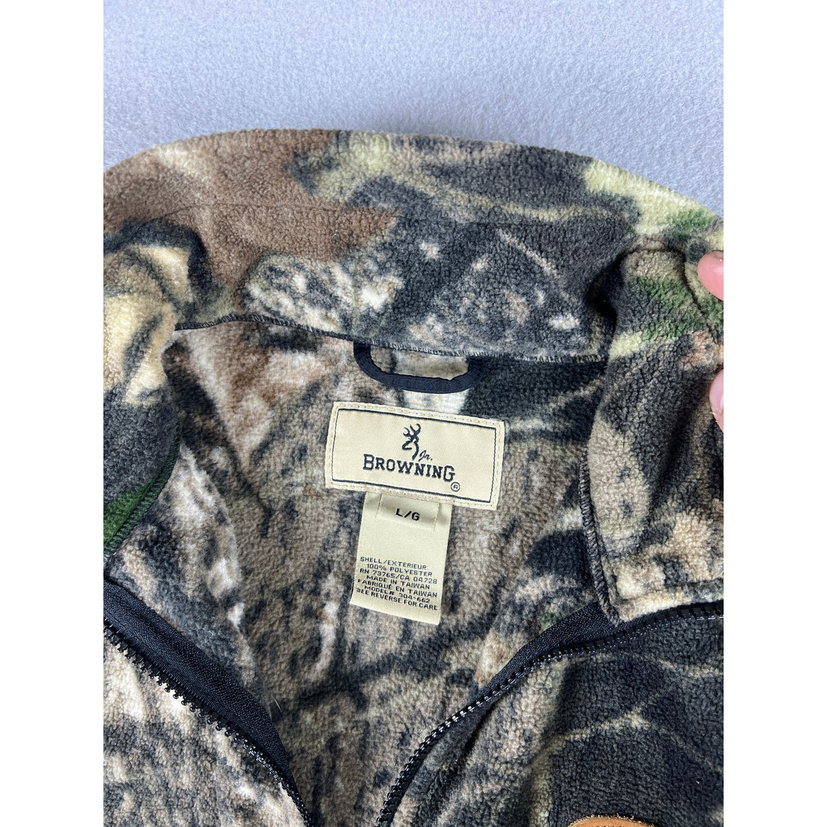 Vintage Browning Jr Camo Fleece Jacket Youth - L