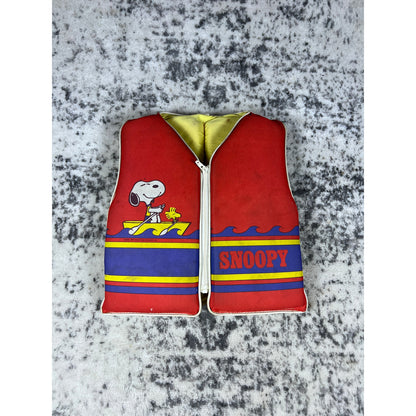 VTG Peanuts 1968 Snoopy Life Vest Jacket Children XS 13x14 Sailboat