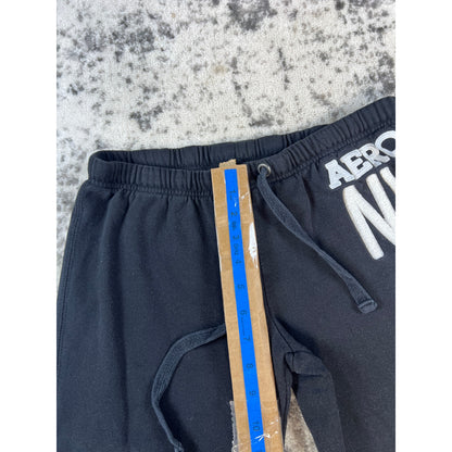 Vintage Y2K Aeropostale Jogger Women 27x24 Black Tapered Aero NY Spellout Lounge