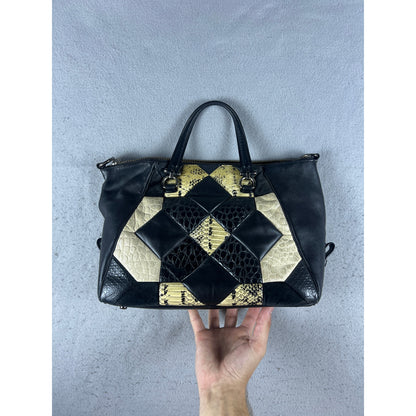 Vintage COACH Canyon Quilt Primrose Patchwork Satchel Exotic Embossed Leather