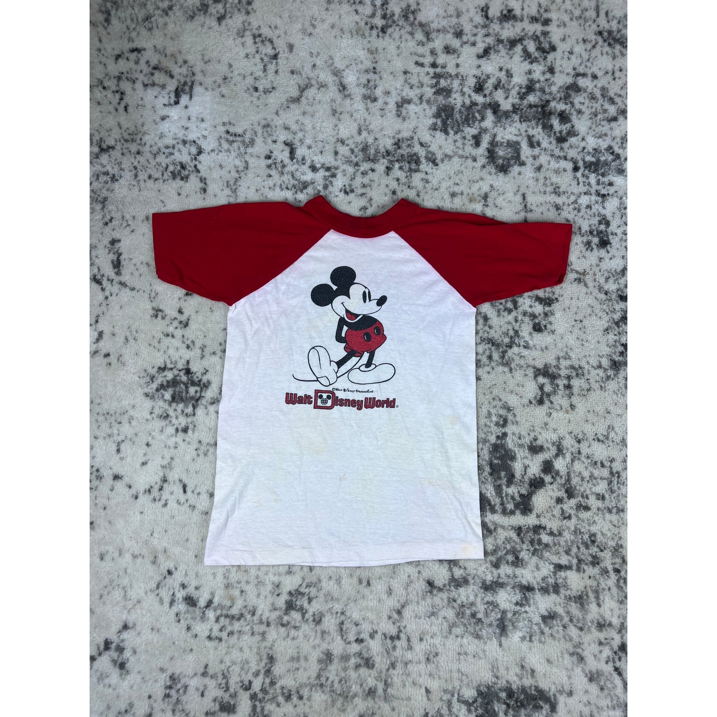 Vintage 80s Mickey Mouse Baseball Cut T Shirt - 10/12Y