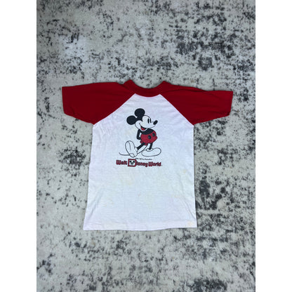 Vintage 80s Mickey Mouse Baseball Cut T Shirt - 10/12Y
