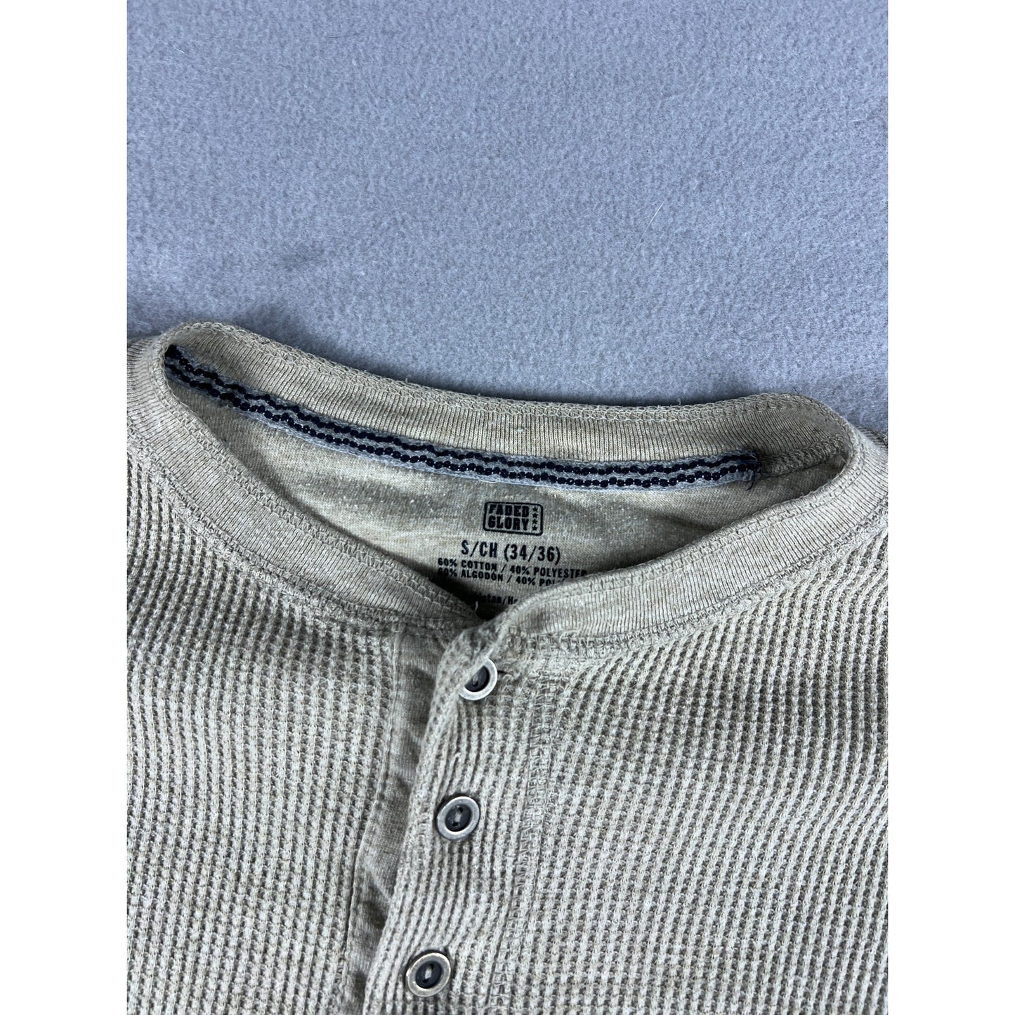 Faded Glory Thermal Henley Shirt - S