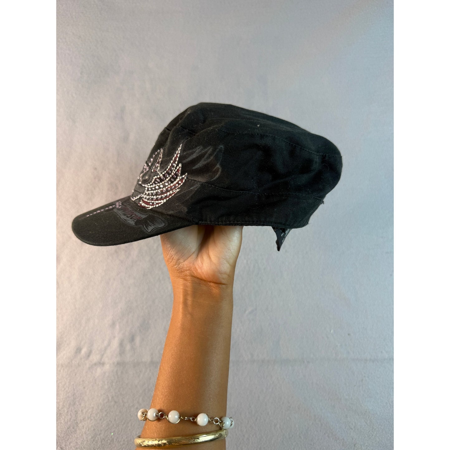 Harley Davidson Rhinestone Hat Womens - OS
