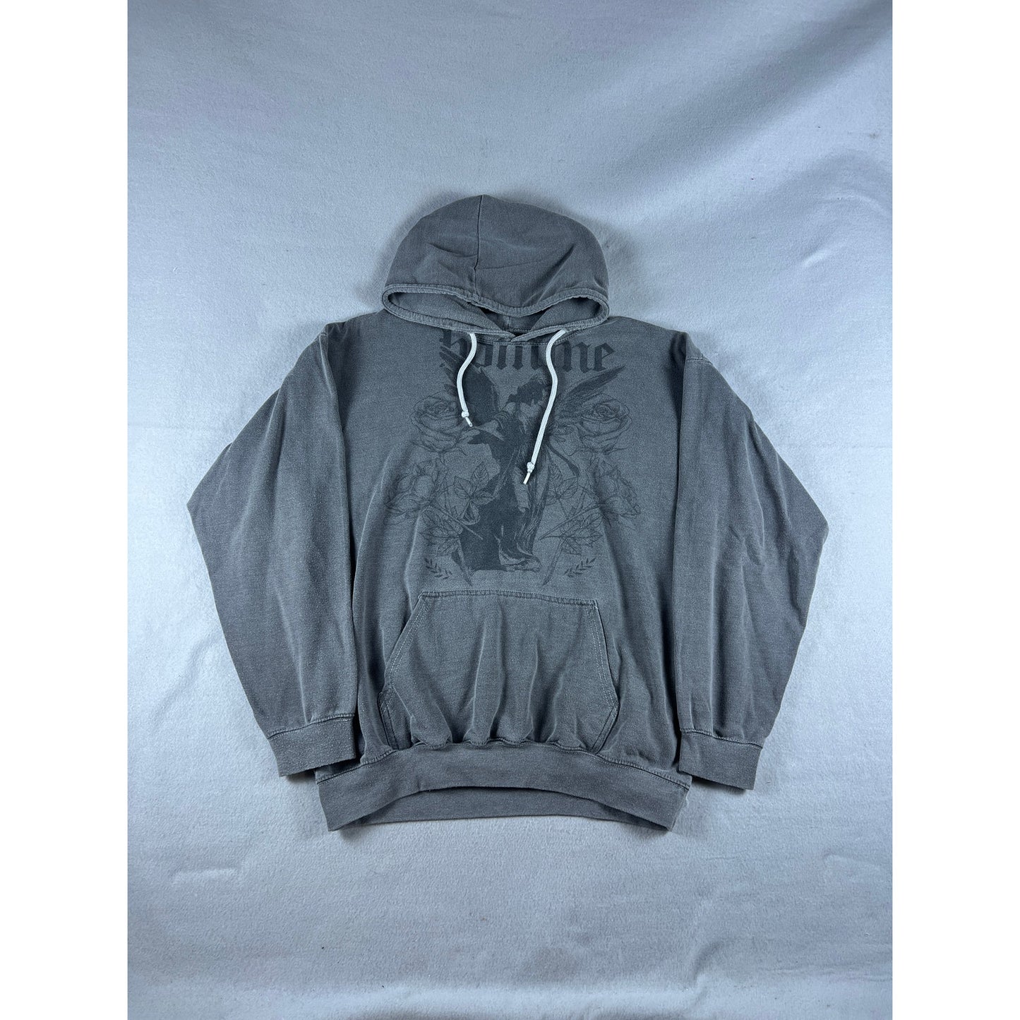 Vintage Angel Roses Gothic Y2K Hoodie Sweatshirt - L