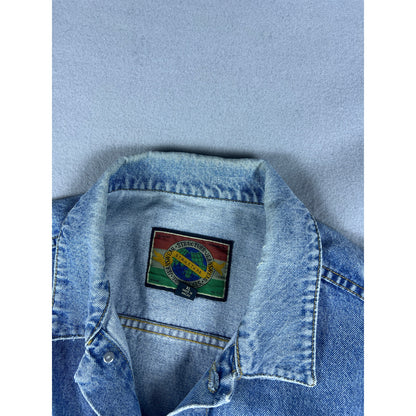 Vintage 90s Structure Denim Trucker Jacket - XL