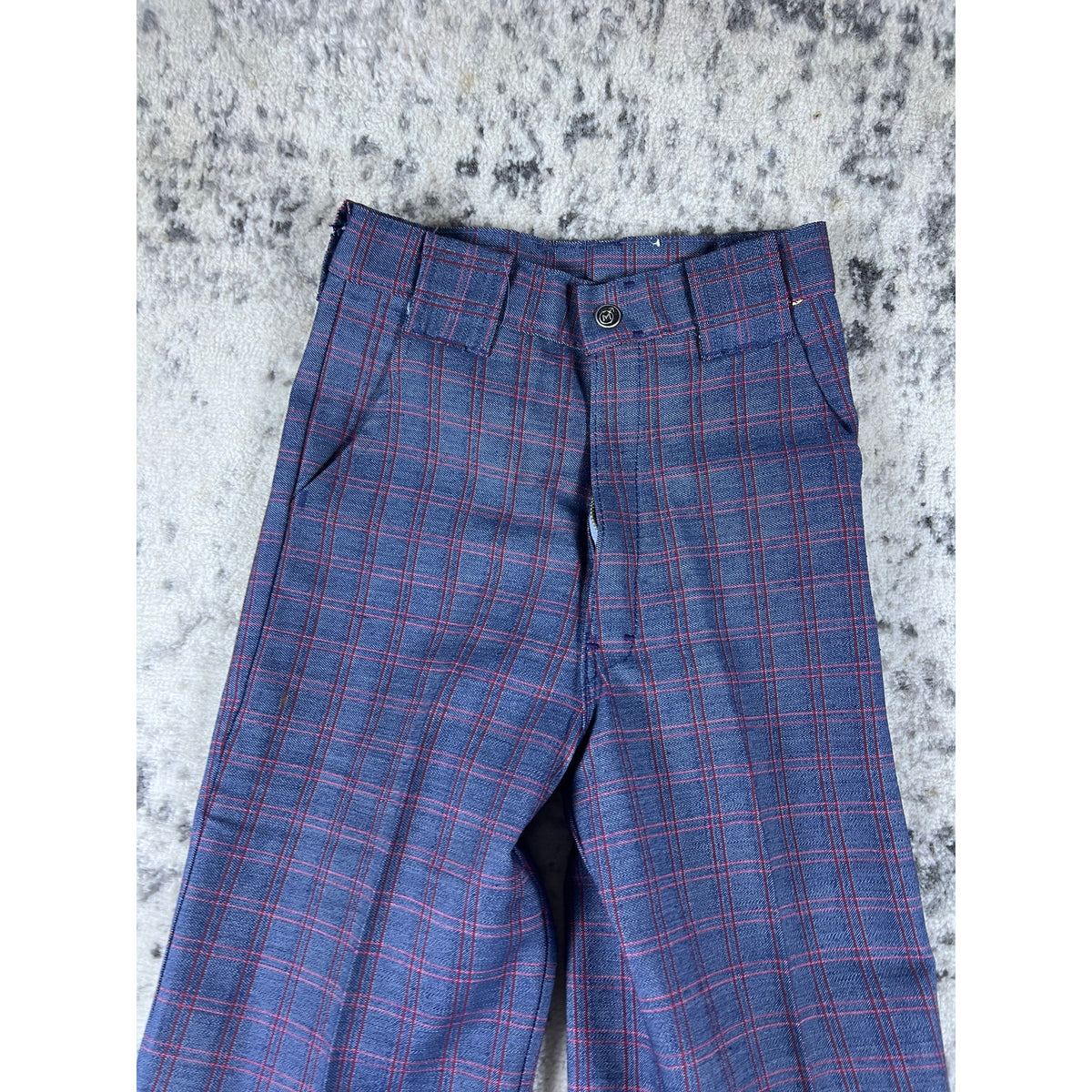 Vintage 70’s Navy Plaid Flare Pants - 22