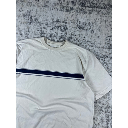 Vintage Cream Stripped T-shirt - XL
