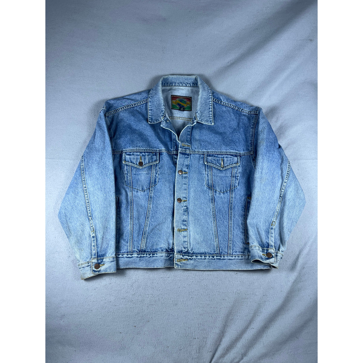 Vintage 90s Structure Denim Trucker Jacket - XL