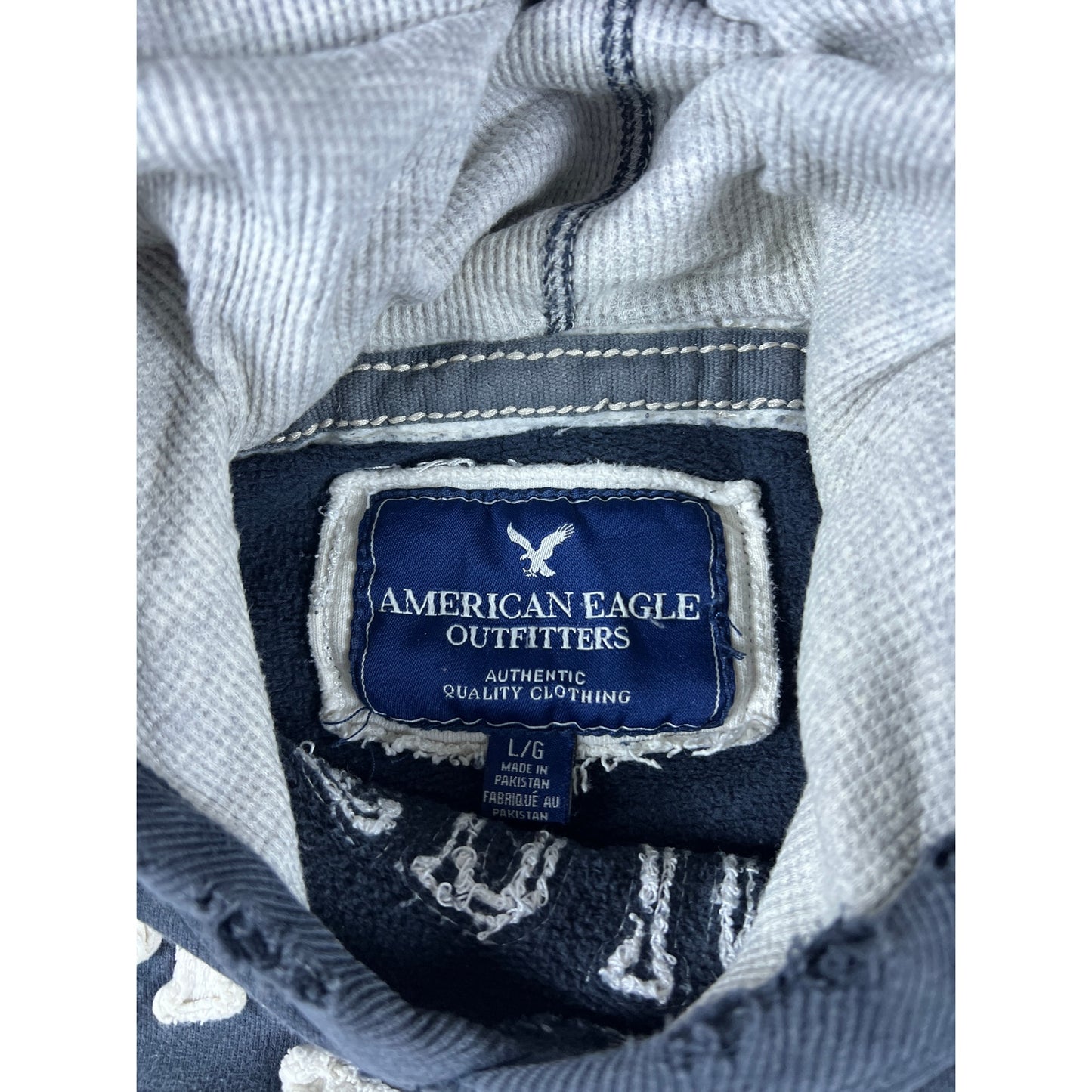Vintage American Eagle Spellout Hoodie - L
