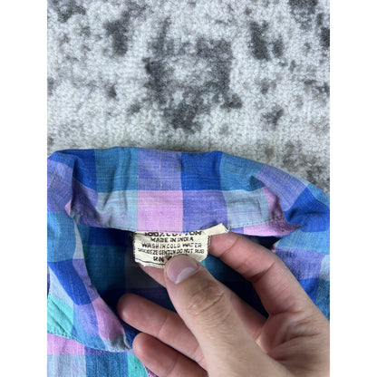 Vintage Madras Plaid Shirt - M