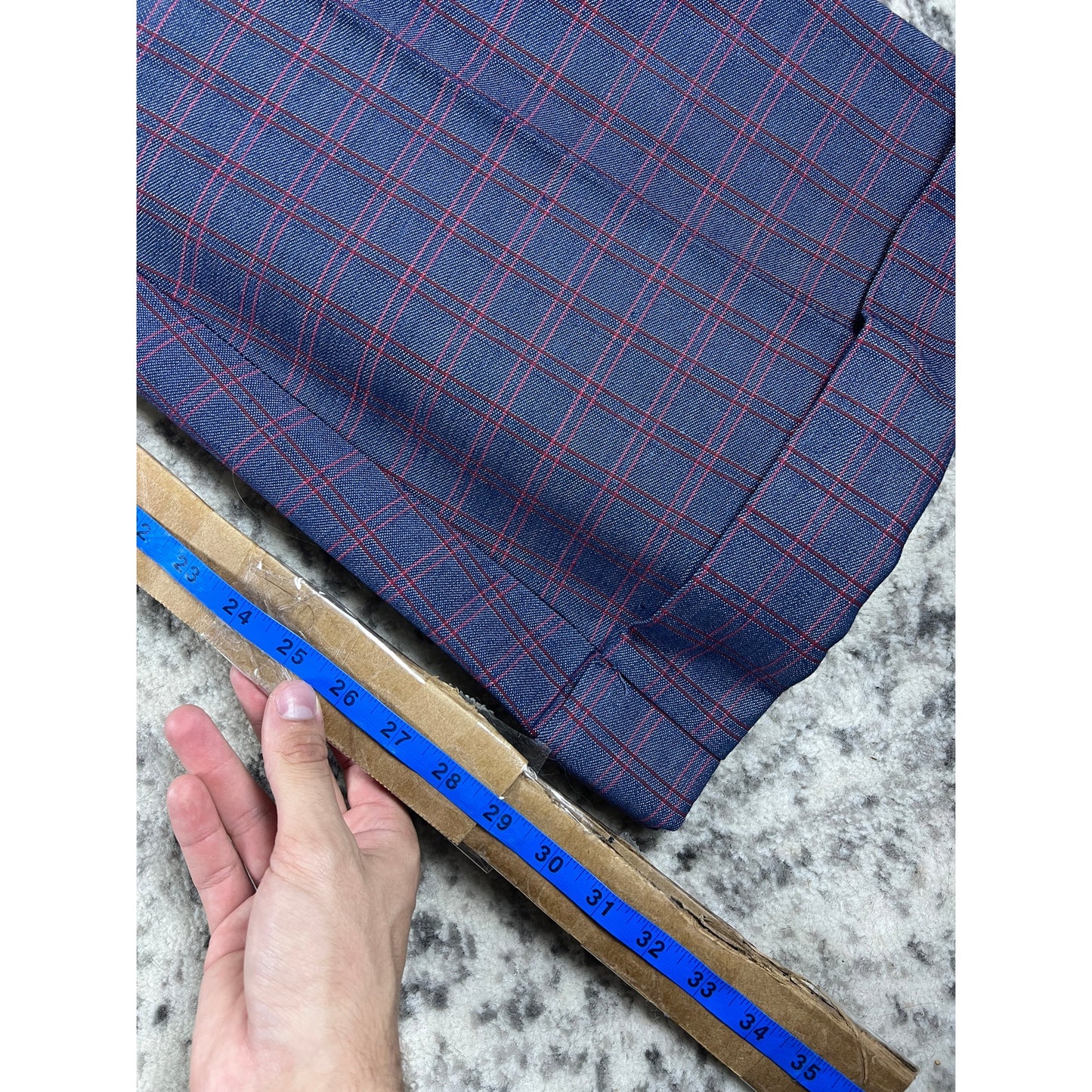Vintage 70’s Navy Plaid Flare Pants - 22