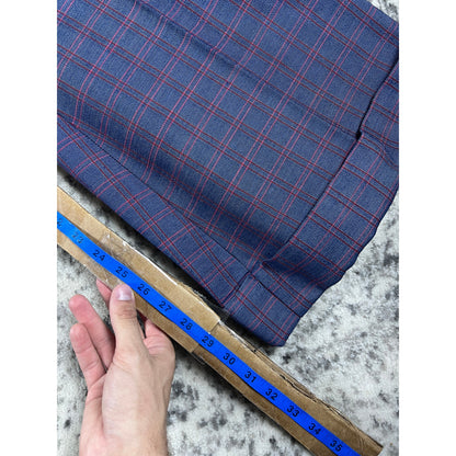 Vintage 70’s Navy Plaid Flare Pants - 22