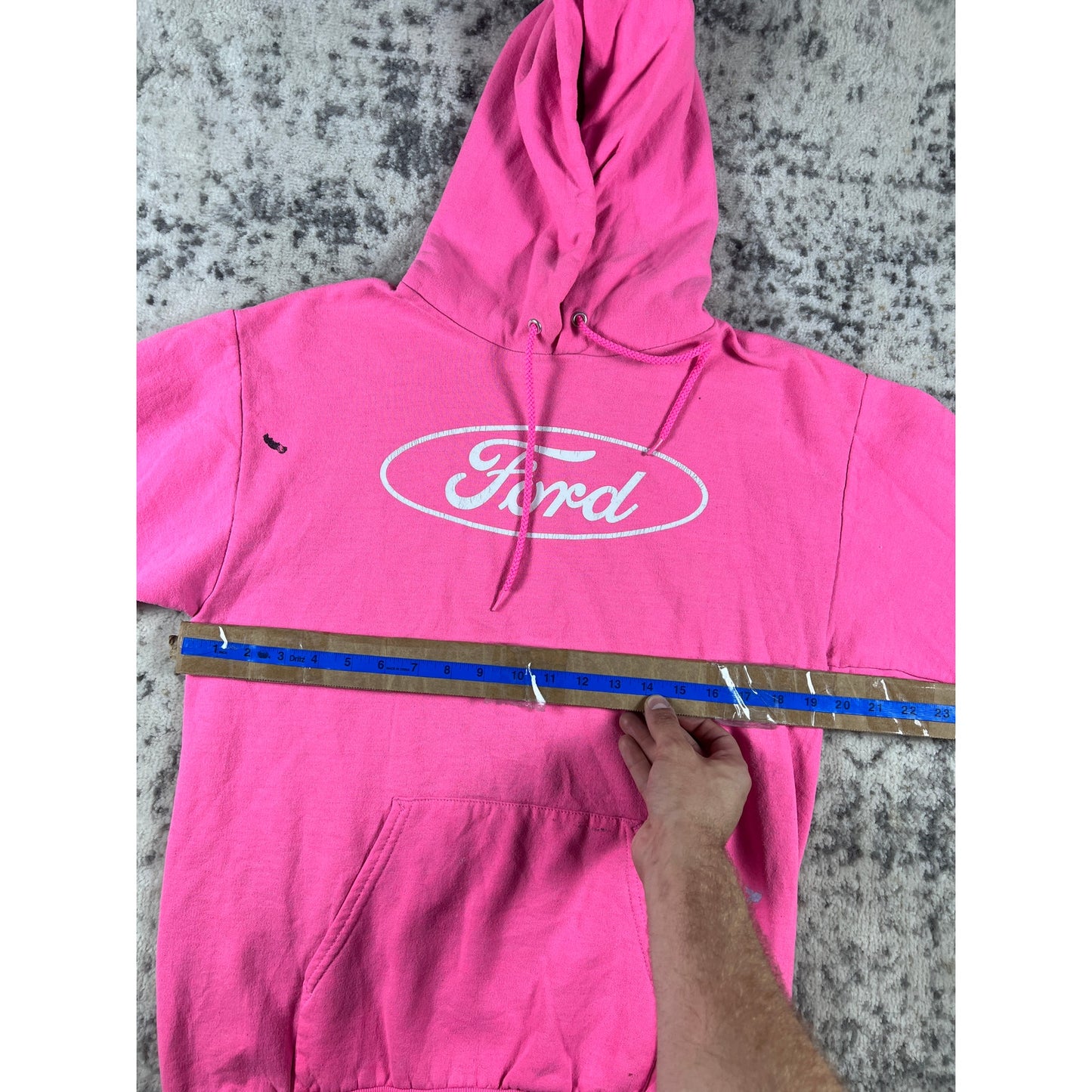 Vintage Ford Spellout Hoodie - M