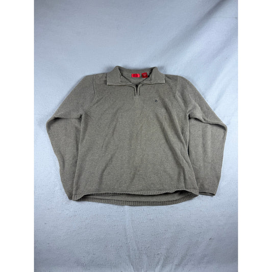 IZOD Quarter Zip Preppy Sweater - M