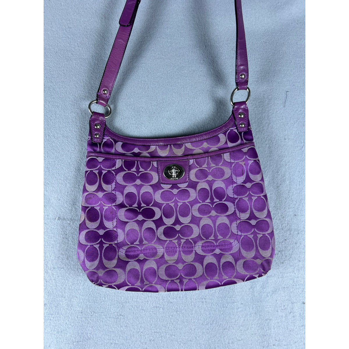 Coach Purple Signature C Getaway Shoulder Bag