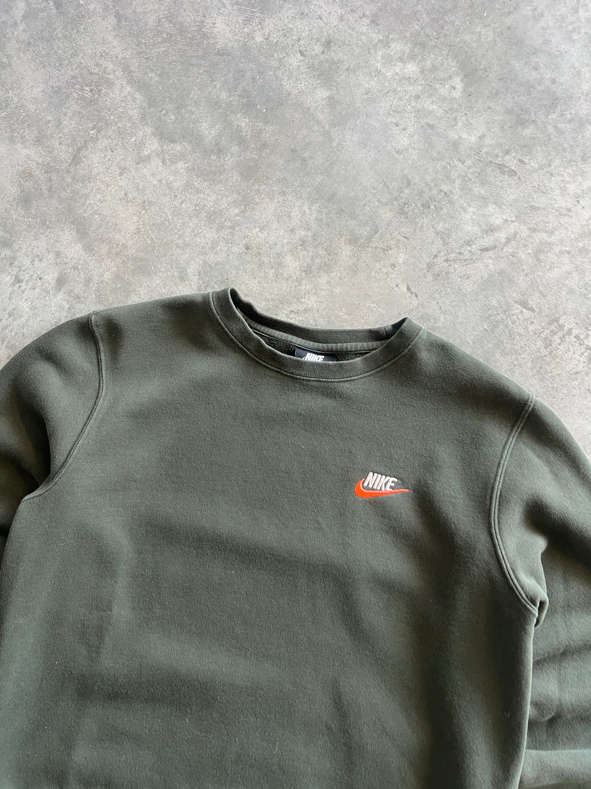 Vintage Dark Green Nike Spellout Crew - M
