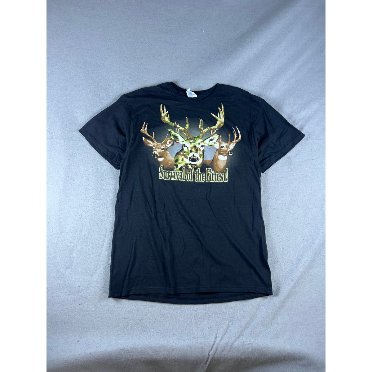 Deer Buck Survival of the Fitted T-Shirt - L