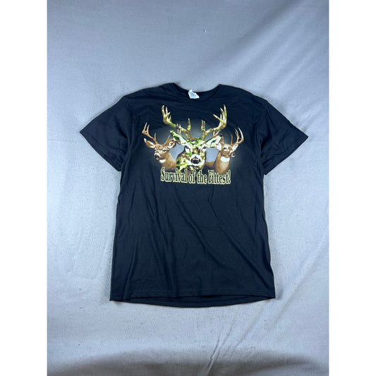 Deer Buck Survival of the Fitted T-Shirt - L