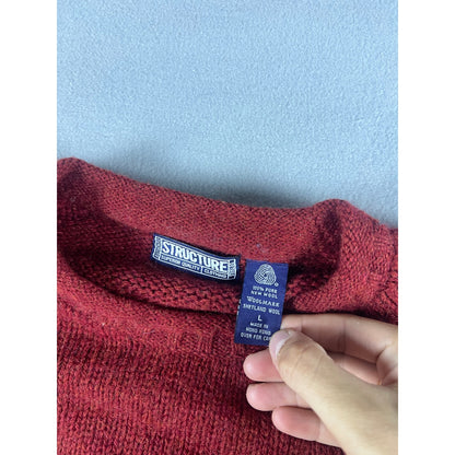Vintage Structure Shetland Wool Sweater - L