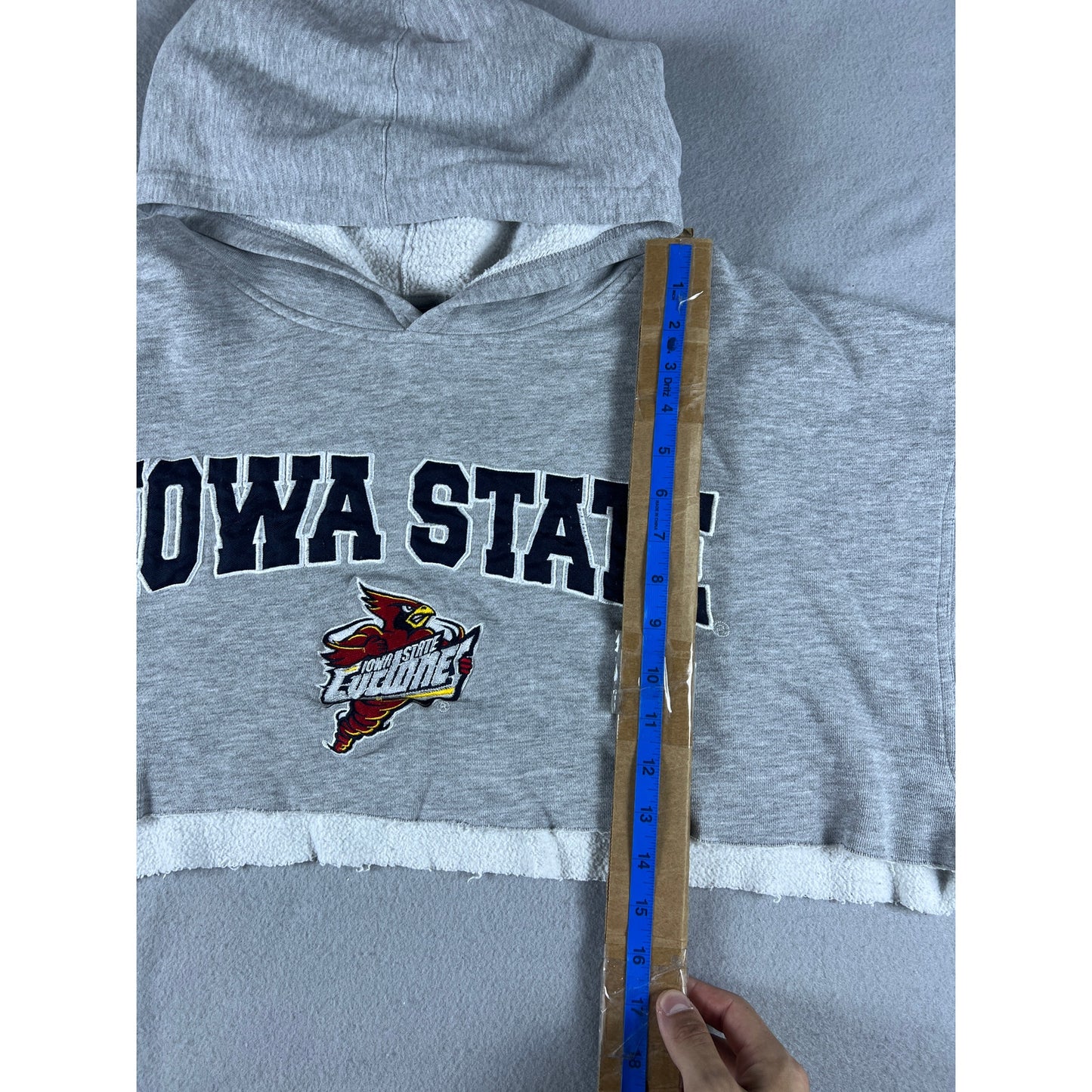 Vintage Iowa State Cyclones Cropped Hoodie Sweatshirt - 2XL
